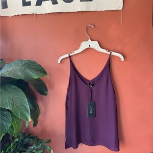 Shinestar Deep Plum V-Neck Cami Tank